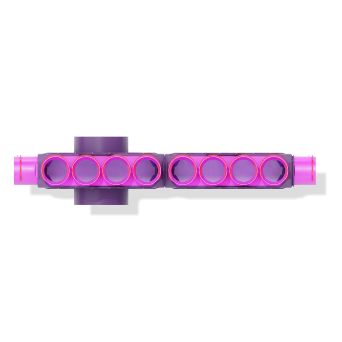 Skrzynka rozdzielcza dwumodułowa przelotowa 160mm, 16x75mm + uszczelki modułowe 2kpl + uszczelki fi 75 16szt + zapinki strong 16szt